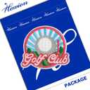2 x Golf Patches Iron On, Sports Embroidered Patch Fabric Applique, Pink Golf Club Iron On Patches for Clothes, Clothing, Jackets, Backpacks, Vest, Jeans, Hats, Caps & Demin. (1 Piece)