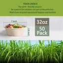 32 Oz Deep Paper Bowls Disposable Bowl - Disposable Heavy Duty Compostable Bowls, Eco-friendly Sugarcane Bagasse Biodegradable Bowl for Soup, Salad, Dessert, Ice Cream [50 Pack without Lds]