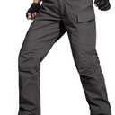 FREE SOLDIER Men's Water Resistant Pants Relaxed Fit Tactical Cargo Work Pants with Multi Pocket, Size 36
