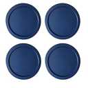 Replacement Lids fits Pyrex 4-Cup Glass Food Storage Container Bowls, 6-Inch Plastic Round Lids Covers for Pyrex 7201-PC, Airtight & Leakproof (4-Pack, Blue)