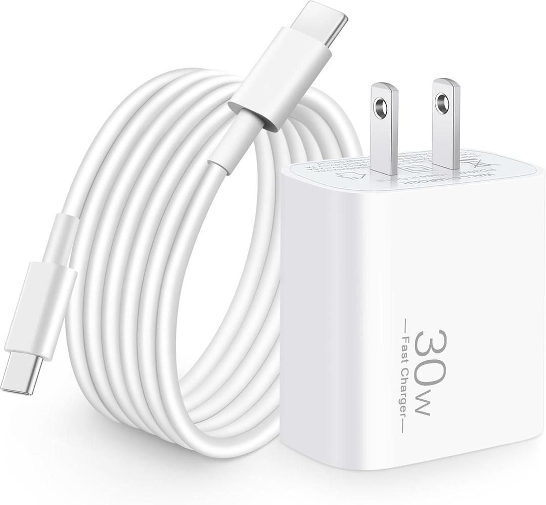 30W USB C Fast Charger for Google Pixel 10/10 Pro XL/Fold/9/9 Pro XL/8/8a/8 Pro/7/7a/6/5/4/3 XL, 30 Watt Type C Super Fast Wall Charger Block with 6FT USB-C Charging Cable (White)