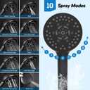 Hibbent cUPC Certified 13'' Shower Head Combo, High Pressure 5 Spray Rainfall Showerhead, 10 Spray Handheld, All Metal Easy Reach 4-way Diverter with Pause Mode, 71'' Hose & Holder, Oil-Rubbed Bronze