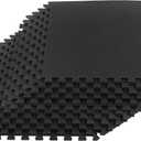 EVA Foam Mat Tiles 12-Pack - 48 SQ FT of Interlocking Padding for Garage, Playroom, or Gym Flooring - Exercise Mat or Baby Playmat by Stalwart (Black) (24"L x 24"W x 0.5"Th)