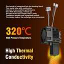 For Bambu X1 X1C Hotend Assembly Complete Kit with 0.2mm Hardened Steel Nozzle, Ceramic Heater, Thermistor, Cooling Fan for Bambu Lab X1 Carbon Print Head 3D Printer Hotend Extruder Kit