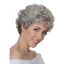 Baruisi Short Fluffy Grey Wigs for Women Natural Looking Synthetic Short Curly Cosplay Hair Wig