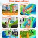 VEVOR Bounce House for Kids, Inflatable Bounce House with Air Blower, Water Slide, Bouncer Castle with Castle Bounces, Basketball Hoop, Splash Pool & Water Ring Toss, for 3 to 4 Kids Ages 3 to 8, 11.3 x 12.3 x 7.0 ft