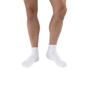 JOBST SensiFoot Diabetic Support Socks for Men and Women with Seamless Toe and Moisture Management - Extra Padding in Toe, Foot, and Heel Area - Mini Crew - Closed Toe - White, Medium