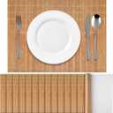 50 Pcs Disposable Bamboo Paper Placemats 12 x 16 Inch Farmhouse Table Mat Natural Brown Sushi Rolling Placemat Rectangle Mat for Table Dining Kitchen