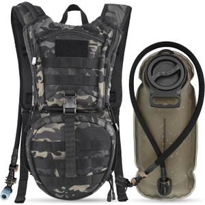 MARCHWAY Tactical Molle Hydration Pack Backpack with 3L TPU Water Bladder, Military Daypack for Cycling, Hiking, Running, Climbing, Hunting, Biking