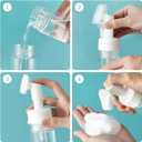 TOYANDONA 4-Pack 2Oz Transparent Foaming Bottles Small Refillable Facial Cleanser Pump Containers for Travel Hand Soap Shampoo Mousse