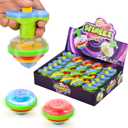 IPIDIPI TOYS Spineez Light Up Spinning Tops  12-Pack LED Spinner Toys, Easter Basket Stuffers for Kids, Birthday Party Favors, Goodie Bag Stuffers, School Prizes for Boys & Girls  Blue