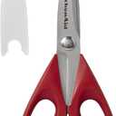 KitchenAid All Purpose Kitchen Shears with Protective Sheath Durable Stainless Steel Scissors, Dishwasher Safe, Soft Grip Comfort Handle, 8.72 Inch, Red