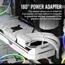 EZDIY-FAB GPU VGA PCIe 8 Pin U Turn 180 Degree Angle Connector Power Adapter Board for Desktop Graphics Card-Reverse Type 3-Pack White