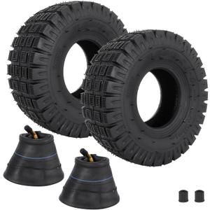 3.00-4 260x85 10x3 Tires and Inner Tube For Off-road Go Kart, ATV, Scooter, E300, E325, Goped, 4 Wheeler Vehicle, Utility Dolly, Hand Truck Tires,Tire Tubes With TR87 Bent Angled Valve Stem 2 Sets