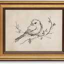 Gold Framed Wall Art Vintage Minimalist Birds Canvas Art Farmhouse Animals Picture Sketch Wall Decor Antique Prints Rustic Paintings Country Artwork for Bedroom Bathroom Living Room 8x10 Inch