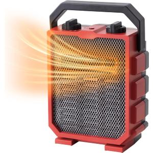 WEWARM Electric Space Heater for Indoor Use, 13.8" Portable Heater with Foldable Handle, Small Space Heater with Fan-Only for Bedroom, Office, Overheating & Tip Over Protection, 750W/ 1500W, Red