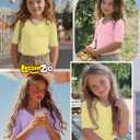 3 Pack Girls Short Sleeve Slim Shirts | V Neck Tops, Ribbed Knit, Cute, Casual, Tight, Basic, Solid, Plain, Summer, Layer, Comfortable, Versatile, Breathable