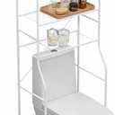 Home Zone Living Over the Toilet Bathroom Storage Organizer with 3 Tiers of Shelving Rack Space