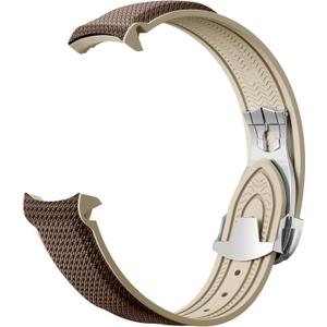 Curved End Rubber Strap Compatible with Omega X Swatch Moonswatch Speedmaster and more 20mm WatchSwatch Omega Moonswatch Speedmaster Watch Replacement Band Deployment Buckle Men Women (Brown)