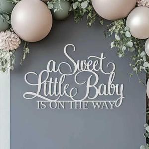 A Sweet Little Baby is on the way Sign for Backdrop,Wooden Berry Sweet Baby Girl Shower Wall Decorations for Strawberry First Birthday Decor photo booth centerpiece decor