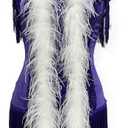 2 Yards 30g Fluffy Marabou Ostrich Feather Trim for DIY Craft Sewing Trim Home Wedding Party Decoration-White