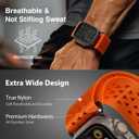 ULTIMAL Ultrawide for Apple Watch Band Ultra/Ultra2 49mm/46mm/45mm/44mm Ultra wide Sport Nylon Band for iWatch Series 10/9/8/7/6/5/4/SE/SE2 for Women Men Hollow Out Breathable watch band (49/46/45/44mm, Orange)
