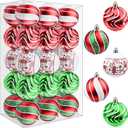 30ct Christmas Balls Ornaments- 2.36 Shatterproof Balls Ornaments for Xmas Tree Decorations, Hanging Ball Red and Green Christmas Ball Ornament Set for Holiday Party Decoration (2)