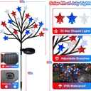 4th of July Solar Star Tree Lights Decorations Outdoor, Waterproof Red White and Blue Lights for Fourth of July Decor, Patriotic Decorations for Garden Yard Pathway Patio (2)