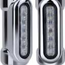 Motorcycle Highway Bar Lights Switchback Driving Crash Bar Lights Motorcycle Driving Lights Led Turn Signal Lights Dream Atmosphere Lights for 1-1/4 inch Crash Bar Touring Bikes (Silver)