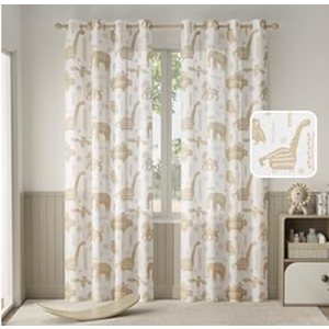 jinchan Kids Curtains 84 Inch Length for Girls Bedroom, Blue Safari Animals Dinosaur Nursery Curtains for Boys Room, Light Filtering Window Drape Grommet Top Set 2 Panels