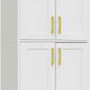 Storage Cabinet, Kitchen Pantry with Doors & Shelf, Tall Storage Cabinet for Bathroom, Living Room, Entryway,White