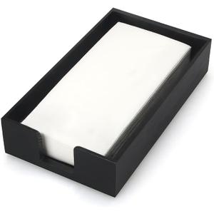 Acrylic Guest Towel Napkin Holder, Black Bathroom Paper Hand Towels Storage Tray, Disposable Paper Towel Holder for Bathroom, Kitchen, Parties, Weddings, and Various Events (5.5x9.5x2 inch)