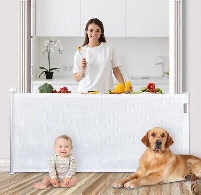 EAIMI Retractable Baby Gate for Stairs, No Drilling Mesh Baby/Dog Gate Extra 81×34 inch 
