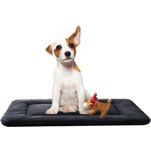 Dog Beds Crate Pad for Medium Dogs Fit Dog Crates,Washable & Anti-Slip Kennel Pad for Dogs Cozy Sleeping Mat,Dark Gray 30inch