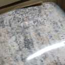 9x12 Grey Beige Washable Area Rug for Living Room, Vintage Print