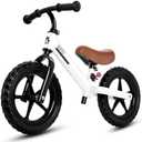 KRIDDO Toddler Balance Bike 2 Year Old, Kids Balance Bike for 2-5 Years Old, Dual Bearing for Smoother Riding, Adorable Plate, Adjustable Seat and Handlebar, Toddler Bike Gifts Age 2-3, White