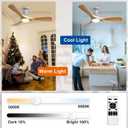 Depuley 42-Inch Ceiling Fans with Lights: Wood 3 Blade Flush Mount Low Profile Ceiling Fan for Bedroom - Dimmable Indoor Outdoor Fan with Remote Control Ultra Quiet DC Motor Timer