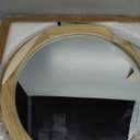 Round Mirrors 24 Inch,Wood Vanity Wall Rustic Mirror with Wood Frame, Natural Wooden Circle Tempered Glass Mirror for Bathroom Bedroom Living Room Or Entryway