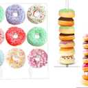 3 Pack Clear Acrylic Donut Stand for Dessert Table 21 Donut Display Holder Tower Stand for Bridal Shower Weddings Birthday Anniversary Gathering Party