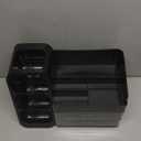 HBlife Makeup Organizer with Brush Holder for Vanity, Large Plastic Bathroom Countertop Organizer Cologne Organizer for Men, Easy to Store Lipsticks, Nail Polishes, Perfumes, Eyeshadow Palettes, Black