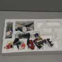 Soaoo 24 Pieces Christmas Village Figurines Decoration Set Christmas Village Accessories with Santa Claus Snowmen Street Lamps Tree for Christmas Town Scene Desktop Ornaments Landscape Decor