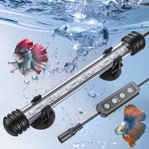 Pawfly 1.8 W Aquarium LED Light 7.5 Inch Underwater Fish Tank Light with Timer Auto On/Off Fish Tank Background Lights with 8 Lighting Modes Submersible Multi-Colored Tube Lights for Decoration