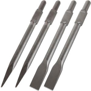 4 Packs Jack Hammer Drill Bit Set 16 inch Demolition Hammer Drill Flat Tip and Bull Point Chisels for Demolition and Concrete Breaker