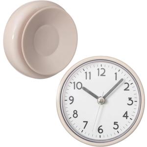 Clockswise 3-Inch Waterproof Wall Mount Bathroom Shower Clock Fog-Free Compact Design with Strong Suction Cup and Clear Easy-to-Read Display Modern Style Accessory for Bathing & Daily Routines, White