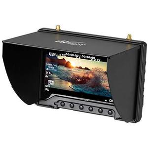 FPV Monitor Black Pearl RC801 with DVR 5.8G 40CH Wireless 7" LCD Screen Diversity Receiver 1024 x 600 HD Display Built in Battery Sunshade Hood for RC Quadcopter DJI Flying Wing (RPSMA ANT)