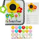 ABCKEY My Family And Friends Baby Photo Album With Sunflower Baby-safe mirror Holds 18 Photos Colourful