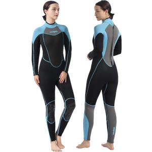 Wetsuit Women 3mm Neoprene Wet Suit for Women Cold Water Swimming with Back Zipper, Suitable for Diving, Swimming, Surfing, Snorkelingand Other Water Sports