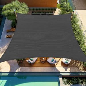 Shade&Beyond 12'x16' Sun Shade Sails Curved Canopy Rectangular Dark Grey 185GSM Shade Sail Permeable for Patio Deck Yard Backyard