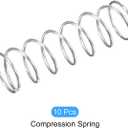 METALLIXITY Compression Springs (1.2x16mm OD,50mm Free Length) 10Pcs, 304 Stainless Steel Extension Spring - for Shop Home Repairs, DIY Projects, Silver Tone