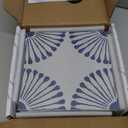 16-Sheet Peel and Stick Floor and Wall Tile, 9" x 9" Blue Stone Composite Self Adhesive Vinyl Flooring, Patterned Flower Groutable Backsplash Tile for Kitchen Bathroom Shower